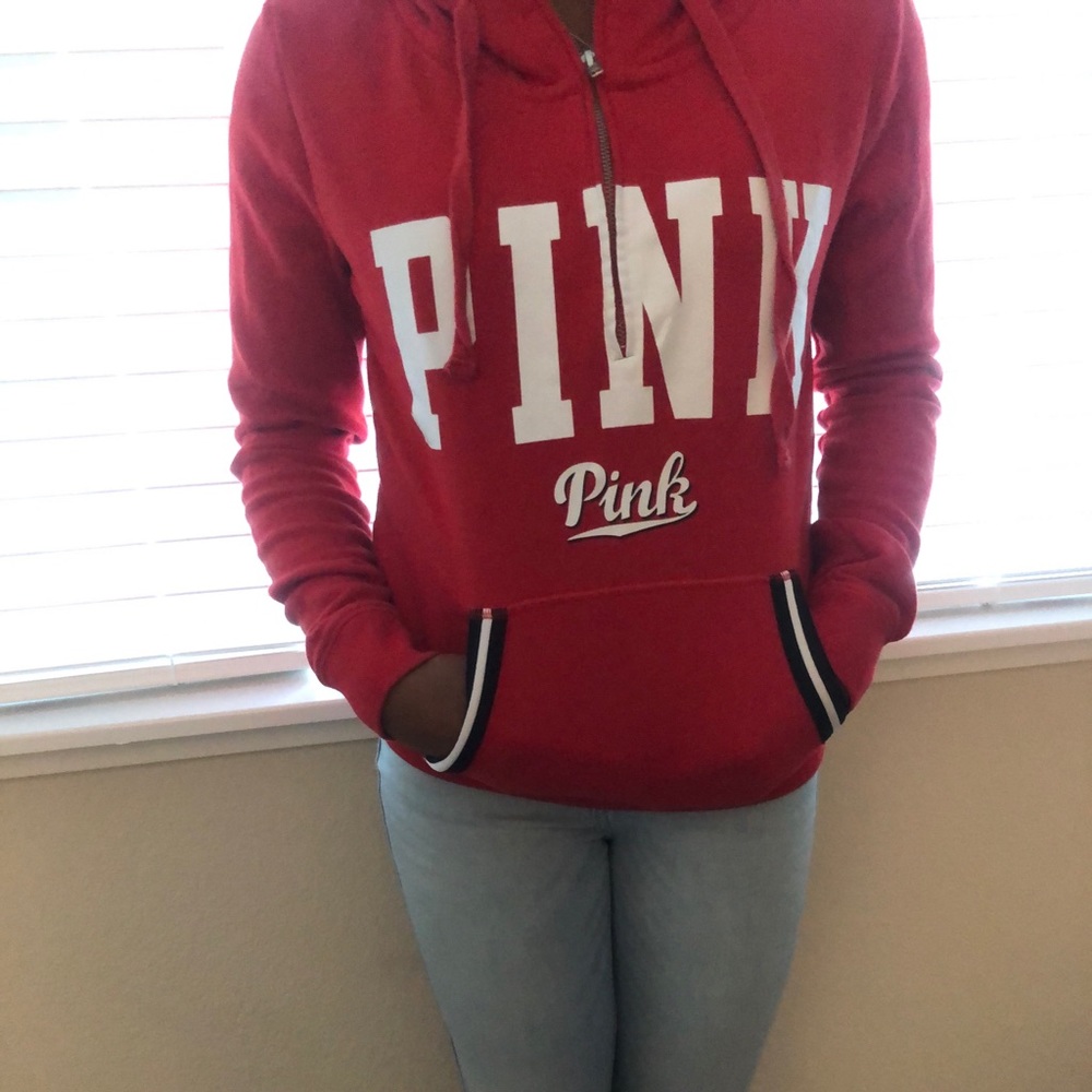 Red pink sweat suit